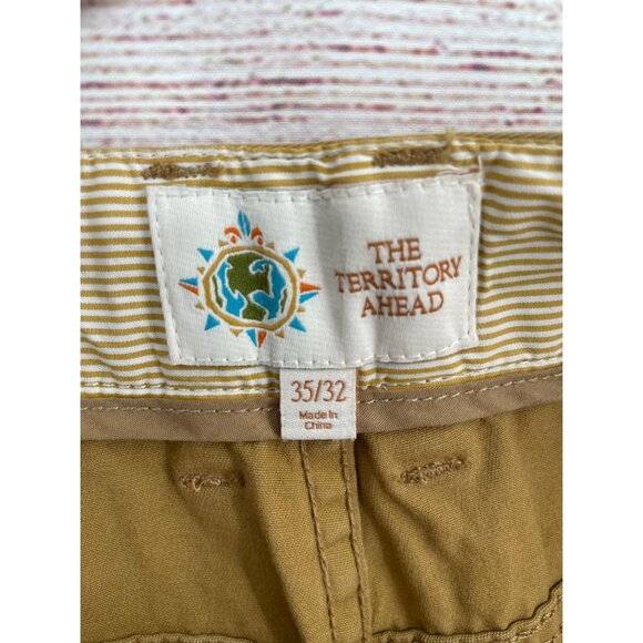 The Territory Ahead Flat‎ Front Chino Pants Men's Size 35x32 Tan/Khaki - Picture 4 of 7